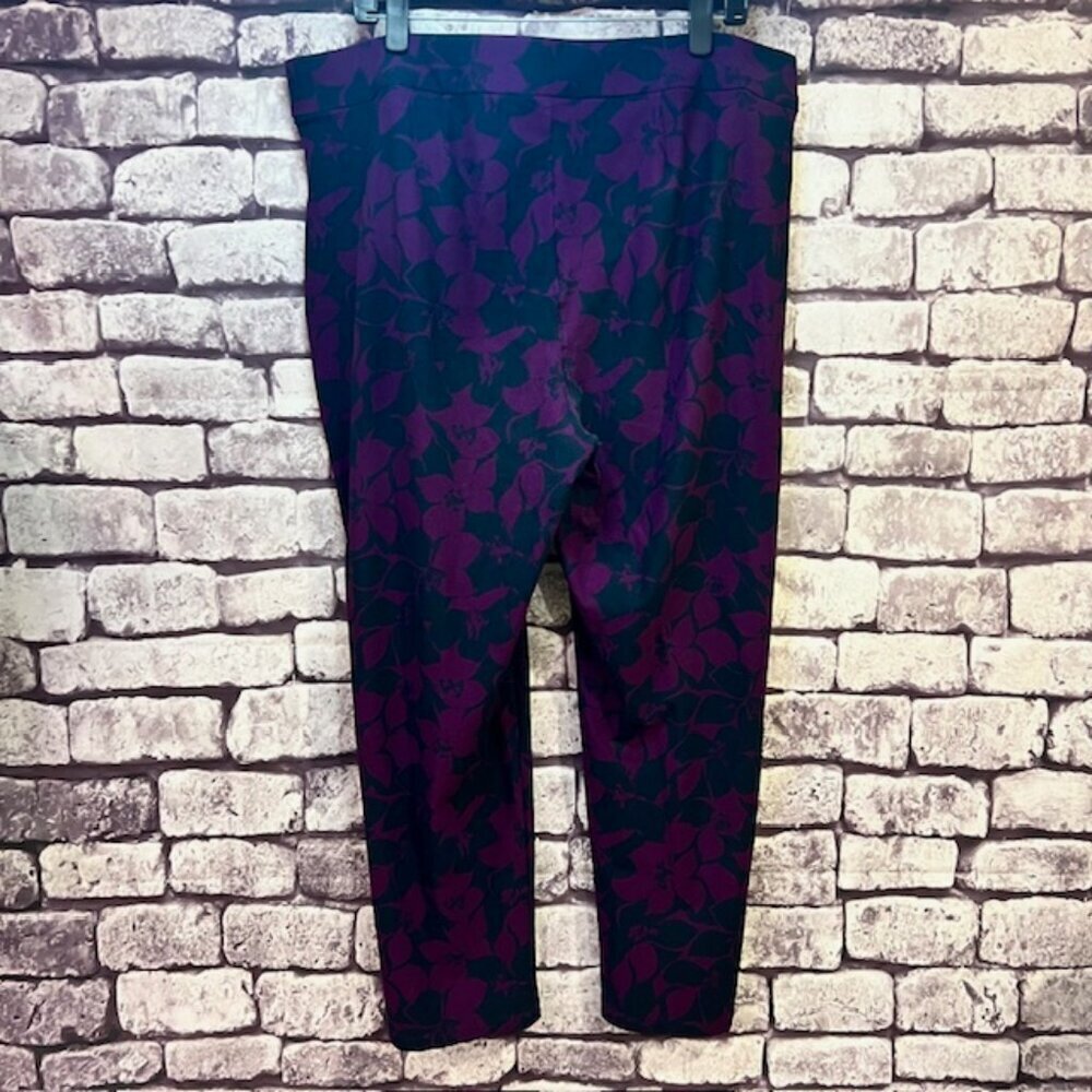 Chico's Travelers Purple & Black Pull On Dress Pants Size XL/16 - Picture 5 of 9